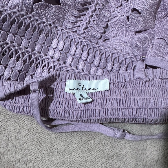 Love Tree dusty purple crochet lace bralette top - Picture 4 of 5